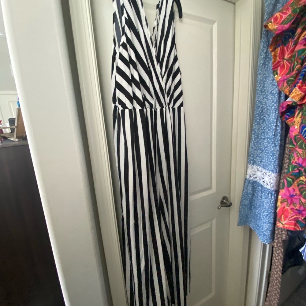 Black and White Striped Women’s Jumpsuit
